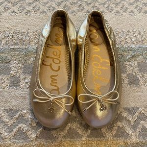 Toddler girls Sam Edelman Felicia mini gold flats